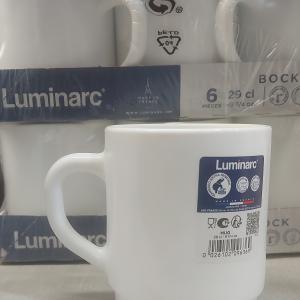 Luminarc fehér üveg bögre, 29cl