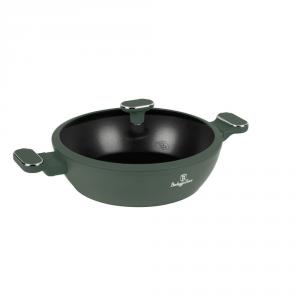 MATTE GREEN bevonatos szeletsütő+fedő 28cm 2 fülű indukciós, BH-8163