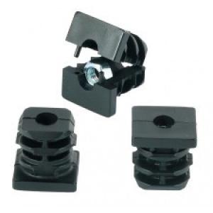 Menetes zártszelvény dugó 30x30mm, M8 menettel betétanya, FEKETE, 100db