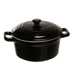 MININOVA LEXA FEKETE kerámia sütőtál+fedő 15cm 40cl