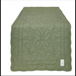 N.S.HTH241510 Zöld steppelt asztali futó 40x140cm