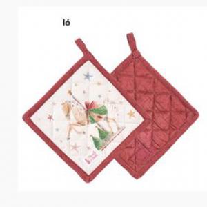 N.S.HTH251606A Edényalátét 18x18cm, pamut, Giostra, ló
