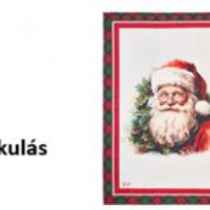 N.S.HTH251901A Konyharuha 50x70cm, pamut, Christmas is coming, mikulás
