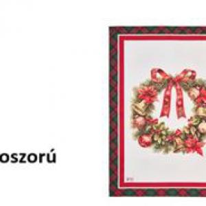 N.S.HTH251901B Konyharuha 50x70cm, pamut, Christmas is coming, koszorú