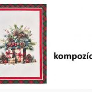 N.S.HTH251901C Konyharuha 50x70cm, pamut, Christmas is coming, kompozíció