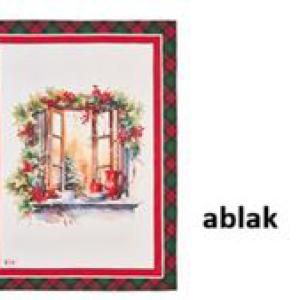 N.S.HTH251901E Konyharuha 50x70cm, pamut, Christmas is coming, ablak