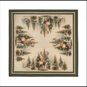 N.S.HTH252001 Asztalterítő 90x90cm, pamut, Bosco incantato, szarvas