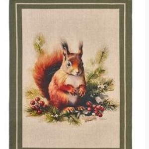 N.S.HTH252006B Konyharuha 50x70cm, pamut, Bosco incantato, mókus