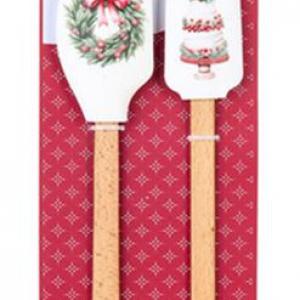 N.S.JHI251801A Ajándékszett:2 szilikonspatula fanyéllel 26/29cm, Storia di Natale torta
