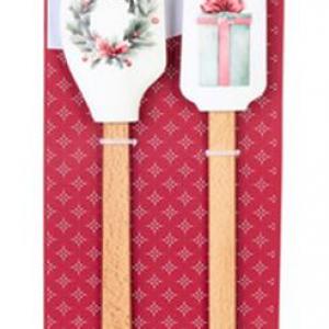 N.S.JHI251801B Ajándékszett:2 szilikonspatula fanyéllel 26/29cm, Storia di Natale csomag