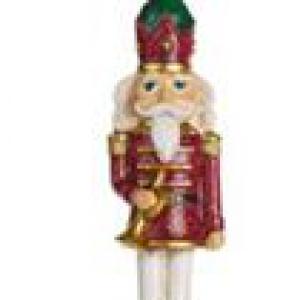 N.S.QHK251801B Diótörő függődísz 2,5x2,5x12cm, műanyag dekorfigura, kürt