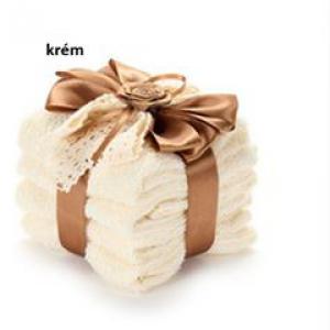 N.S.ZBH231108B Ajándékszett:Kistörülköző 30x30cm, 4db, pamut, skót kockás masnival, krém
