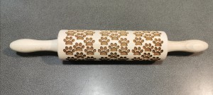 Nyújtófa, tappancs mintás, 40 cm, 1 db, 302100