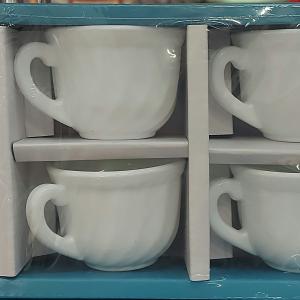 Opal üveg mokkás csésze készlet, alátéttel, 9cl, 6db