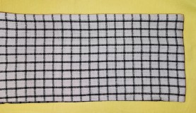 Pamut konyharuha, fekete kis kockás, 45X60 cm, akasztóval