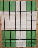 Pamut konyharuha, zöld-fehér, fekete keretes téglalap, 45x60 cm, 1 db