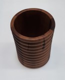 Parawood fa evőeszköztartó henger, bordázott, 15x11,5 cm