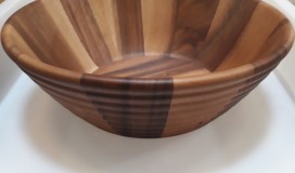 Parawood fa kínáló, kerek-bordázott, 30X10 cm, 210069