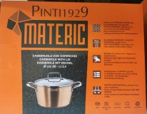 Pintinox Materic bevonatos-indukciós lábos+üvegfedő, rm. nyéllel, 20 cm, 144781