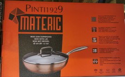 Pintinox Materic indukciós-bevonatos wok+üvegfedő rm. nyéllel, 28 cm, 144786