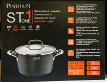 Pintinox ST1 lábos kőhatású bevonattal+üveg fedő, 24 cm