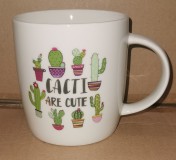 Porcelán bögre kaktusz, 38 cl, 1 db