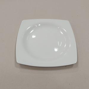 Porcelán szögletes desszert tányér, fehér, 22cm, BNMR