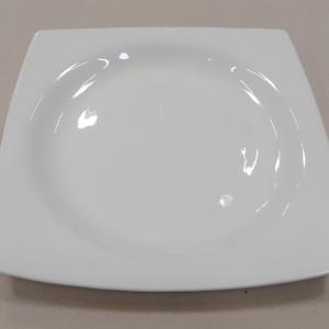 Porcelán szögletes lapos tányér, fehér, 27cm, BNMR