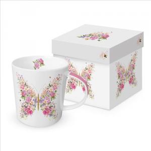 PPD.160302595 Porcelánbögre 0,4l dobozban, Papillon et fleurs