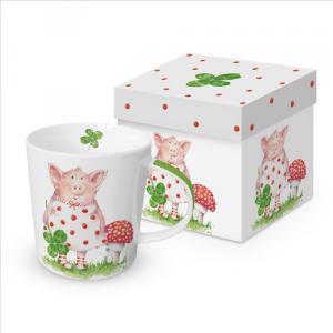 PPD.160302972 Porcelánbögre 0,4l dobozban, Lucky Piggy