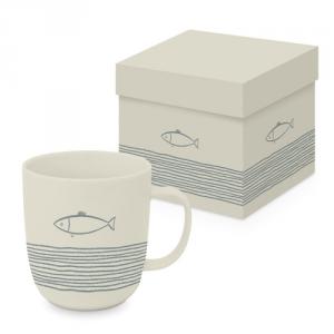 PPD.161402317 Porcelánbögre 0,4L dobozban, Pure Fish off white