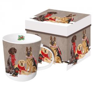 PPD.360302454 Porcelánbögre 0,35l, dobozban, Scarf Dogs