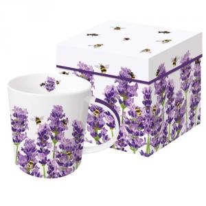 PPD.604305 Porcelánbögre 0,35L dobozban,Bees & Lavender, levendula mintás