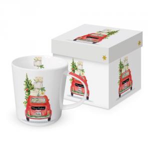 PPD.604554 Porcelánbögre 0,4l, dobozban, Christmas Taxi