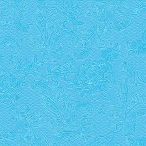 PPD.B007305 Lace embossed light blue dombornyomott papírszalvéta 25x25cm15db-os