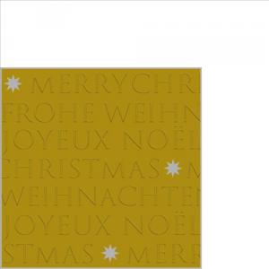 PPD.B325302885 Christmas embossed gold dombornyomott papírszalvéta 25x25cm,20db-os