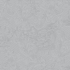 PPD.C007251 Lace Embossed silver dombornyomott papírszalvéta 33x33cm,15db-os