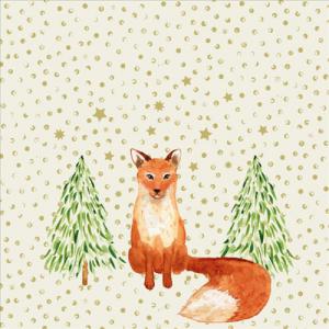 PPD.C333002839 Snowflakes & Fox papírszalvéta 33x33cm, 20db-os