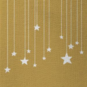 PPD.C333003171 Stars on Canvas gold dombornyomott papírszalvéta 33x33cm, 15db-os