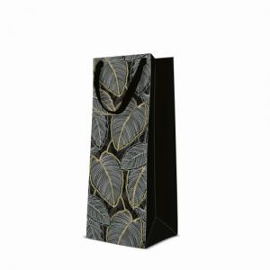 P.W.AGB1016904 Jungle Leaves papír ajándéktáska premium italos 12x37x10cm