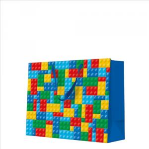 P.W.AGB1028306 Colorful Bricks papír ajándéktáska horizontal 33,5x26,5x13cm