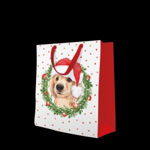 P.W.AGB2017905 Xmas Dog papír ajándéktáska large 26,5x33,5x13cm