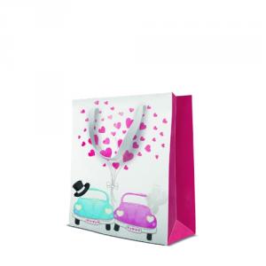 P.W.AGB3001103 Premium Cars in love papír ajándéktáska medium 20x25x10cm