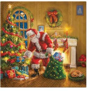 P.W.SDL231800 Santa is Here papírszalvéta 33x33cm, 20db-os