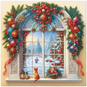 P.W.SDL239900 Holiday Arch Decor papírszalvéta 33x33cm,20db-os