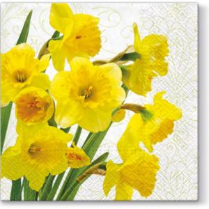 P.W.SDL280000 Yellow Daffodils papírszalvéta 33x33cm,20db-os