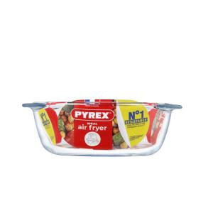 PYREX AIRFRYER kerek üveg tál, füles 20x18x7cm 1l