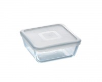 Pyrex Cook Freeze; szögletes sütőtál műa.tetővel, 20X20x7 cm, 2l, 203244