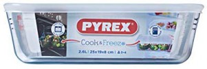 Pyrex Cook Freeze; tégl. sütőtál+műa.tető, 25X19X8 cm, 2,6 liter, 203231