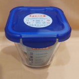 Pyrex Cook Go; szögletes üvegtál, műanyag tető, 12X12X12 cm, 0,8 liter, 203243